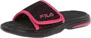 [FILA] Dellaware HL Slide Sandal (Little Kid/Big Kid), Hot Pink/Black, 3 M US Little Kid