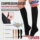 Zip Sox Compression Socks Zipper Leg Support Knee Open Toe Shaper Stockings AU