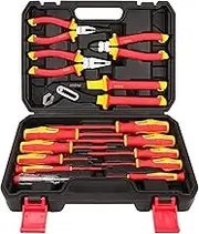 SEDY 14-Piece Insulated Screwdriver & PliersSet: VDE Insulated Set 1000V InsulatedElectrician Tool Set with Magnetic Phillips. SlottedScrewdrivers and Insulated Pliers