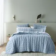 Bianca Langston Blue Pre-Washed Linen Cotton Comforter Set (Queen/King, Super King) or Accessories