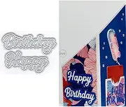 DzIxY Shadow Happy Birthday Metal Cutting Dies for Card Making Scrapbook Kit Embossing Paper Die Cuts Machine Stencils Storage Pockets Supplies