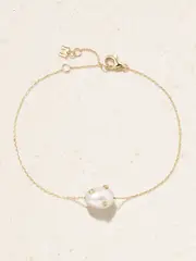 [Mateo] Mateo - 14-karat Gold, Pearl And Diamond Bracelet - Off-white - One size One size Off-white