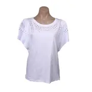 LEO & NICOLE Women's Flutter Tee - White