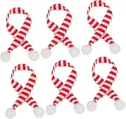[ROMISBABA] Christmas Scarf for Bottle Mini Santa Scarf Christmas Crafts Scarf Bottle Decorative Scarf Mini Scarf for Crafts Toy Scarf Doll Xmas Tree Hanging Ornaments Xmas Wool Red
