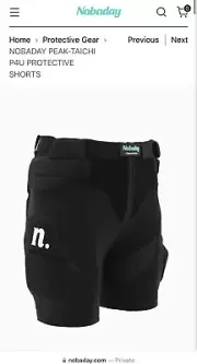 NOBADAY PEAK-TAICHI P4U PROTECTIVE SHORTS women size S & tailbone Silicone