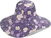 [Yoogain] Purple Vintage Flower Foldable Gardening hat for Women for Travel Decorative Hats for Womens Running Essentials sombreros de Playa para Mujer, Purple Vintage Flower, One Size