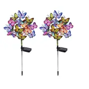 Solar Garden Lights 2 Pack Solar Powered 42 LEDs Butterfly Lights Garden Stake Lights