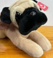 Pug Aurora Flopsies Dog Bean Bag Plush Stuffed Toy - NEW