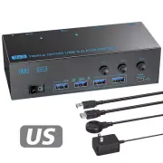 8K 60Hz KVM HDMI Switch 4 USB 3.0 3 Monitors 3 Computers 2 Displayport Adapter