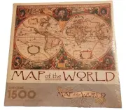 Vintage Springbok "Map of the World" 1500pc Puzzle, New Sealed.