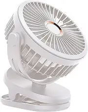 USB Clip On Fan - Rechargeable USB Desk Clamp Fans | Quiet Cooling Device, Rotatable 720 Degree Adjustable Blower, 4 Speeds For Bedroom Dorm