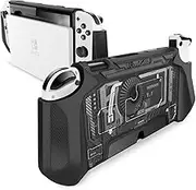 Mumba Dockable Switch OLED Case for Nintendo Switch OLED 2021, [Blade] Comfortable TPU Grip and Anti-Scratch Design, Compatible with 7 Inch and Joy-Con Controller Protective Accessories, Cobalt