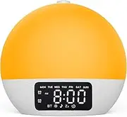 Sunrise Alarm Clock, Vnoeom White Noise Sound Machine with 25 Soothing Sounds, 17 Night Lights, Bluetooth Speaker Wake Up Light Alarm Clock for Bedrooms, Heavy Sleepers, Baby, Kids