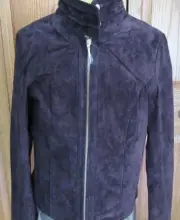 Rachel Roy S Brown Suede Leather Zip Up Lined Jacket NWT Very NICE! $350