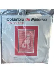 Kit Kitten Cat Picture #7520 Columbia Minerva Hen Scratch Vintage 9X12 Gingham