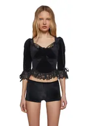[Widow] Dim The Light Velvet Bustier Top