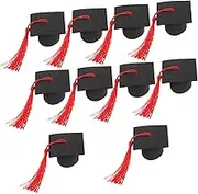 NOLITOY Elegant Mini Doctoral Caps Cake Topper 10pcs Paper Craft Decor Graduation Family and Friends