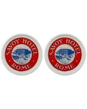 Rosanna Set of 2 The Grand Tour Italy Coasters: Savoy Hotel