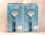 Pack of 2 Gillette Venus Smooth Women's Razor Handle + 1 Blade Refill New in Box