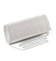 Clutch Purses for Women,Sparkling formal Evening Bags with Detachable Silver