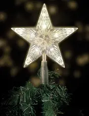Christmas Tree Top With 10 Leds With Power Plug - Illuminated Christmas Tree Top In Warm White - Christmas Tree Star Top Tree Top