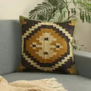 Vintage Cushion Cover 18x18" Kilim Pillow Oushak Throw Aztec Couch Cushion