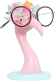 [Qiny] Cute Glasses Holder Elegant Pink Flamingo Eyeglass Sunglasses Sunglass Stand Holder, Glasses Accessories for Decorative Desk/Home/Office