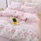 My Melody Cotton Bed Set Bed Sheet Quilt Cover Pillow Case Single/Queen/King SZ