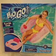 H2O GO Floating Chair Lounger Cup Holder Back Rest Pink 32x32x9 Age 12+ NIB
