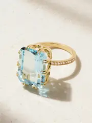 [Ileana Makri] Ileana Makri - Crown 18-karat Gold, Topaz And Diamond Ring - 6 6 Gold