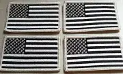 4 UNITED STATES Flag Military Patch With VELCRO® Brand Fastener B & W Version #2