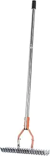 Carbon Steel Lawn Dethatcher with 3-Section Handle, Garden Tool for Removing Dead Grass, Thatch, and Debris from Yard and Garden (3 Sections)