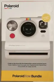POLAROID NOW WHITE INSTANT CAMERA + RED POUCH BUNDLE 006092 FAST SHIPPING