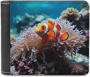 [LQPMNK] PU Leather Wallet, Clown Fish Print Wallet with Multiple Slots Elegant Wallet Business Wallet Travel Wallet Bifold Wallet, style, One size, Minimalist, Style, One size, Minimalist