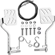 Go Kart Pedals with Throttle Cable, Go Cart Brake Throttle Pedal with 71" Cable for 196cc 6.5hp Road Rocket, Azusa Fun Kart, Carter, Radio Flyer Kart Cart Racing Drift Trike, Vintage Type, DIY, Silver
