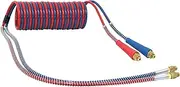 Tectran 12 ft. Red & Blue Tractor-Trailer Air Brake Hose Coil Set | Premium | Flexible Grips | Armor Jacketed | 14" Pigtail Tractor End Lead | 14” Trailer End Lead | Bonded Magnum