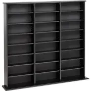 Home DVD Storage Media Cabinet CD VHS Blu-Ray Multimedia Wall Unit Tower Shelf