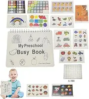 Activity Books for Kids,Preschool Learning Workbooks - Smooth Edges Preschool Activity Binder for Plane, Restaurant, Home, School, Car