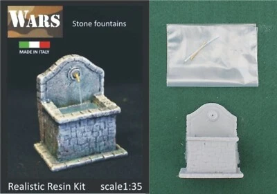 WARS 12-35 Fountain IN Stone Resin Diorama War WW2 Stone Fountain Resin 1:3 5
