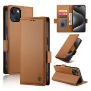 Wallet Case for IPhone 13,Slim Protective Shockproof Case With Card Holder,Premium PU Leather Kickstand-Brown