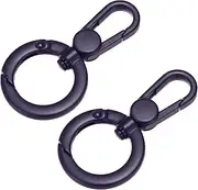 uxcell 2 Pcs Double Opening Snap Hooks Swivel Keychain Clasp Clips Metal Swivel Lobster Claw Clasp for Jewelry Making Crafts Backpack Bag Strap Phone Case, Purple