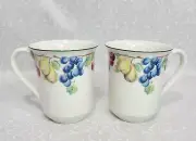 Villeroy & Boch Germany Mugs Melina Fruit Pattern Set of 2 New