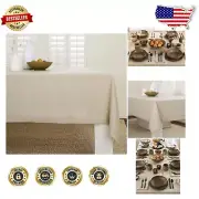 Pure Linen Tablecloth 60x120 - Elegant Natural Table Cover for All Occasions