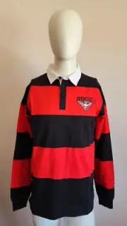 Essendon Bombers AFL AFESN0452 Mens Long Sleeve Supporter Rugby Polo Top Size M