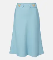 [Valentino] Valentino VLogo canvas midi skirt AU 14 blue