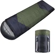 Sleeping Bag with Compression Sack, Ideal Temp 0 to 15°c, 3-4 Seasons, Waterproof, for Camping, Hiking, Travelling, 210 X 80 Cm.