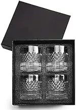 Old Fashioned Whiskey Glasses with Luxury Box 12oz Set of 4, Whiskey Glass Creative Personalized Glasses Perfect for Family Dinners, Corporate Gatherings, Lovers ，Father’s Day (4 Cups)