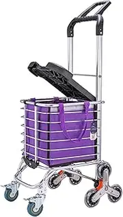 Shopping Cart,Foldable Trolley Cart-35 Kg Loading Capacity,Rotary Handle,One-Piece Aluminum Shopping Basket with 8 Casters for Luggage,Travel