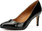 [MAIERNISI JESSI] Unisex Men's Women's Mid High Kitten Heel Pointed Toe Buckle Pumps Dress Wedding Party Shoes