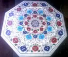 30" White Marble Table Top Coffee dining Inlay pietra dura Mosaic center table
